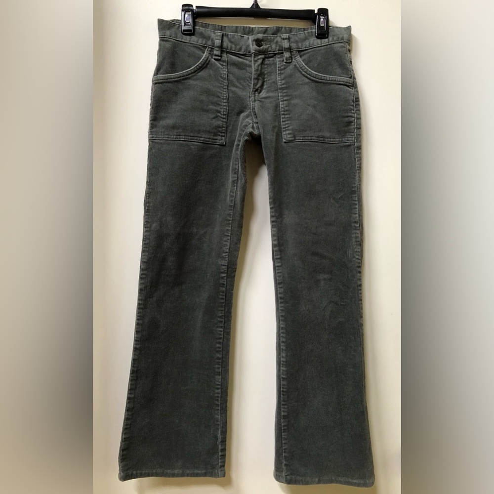 PRANA Low Rise Straight Leg Stretch Corduroy Pants Sage Green Size 4